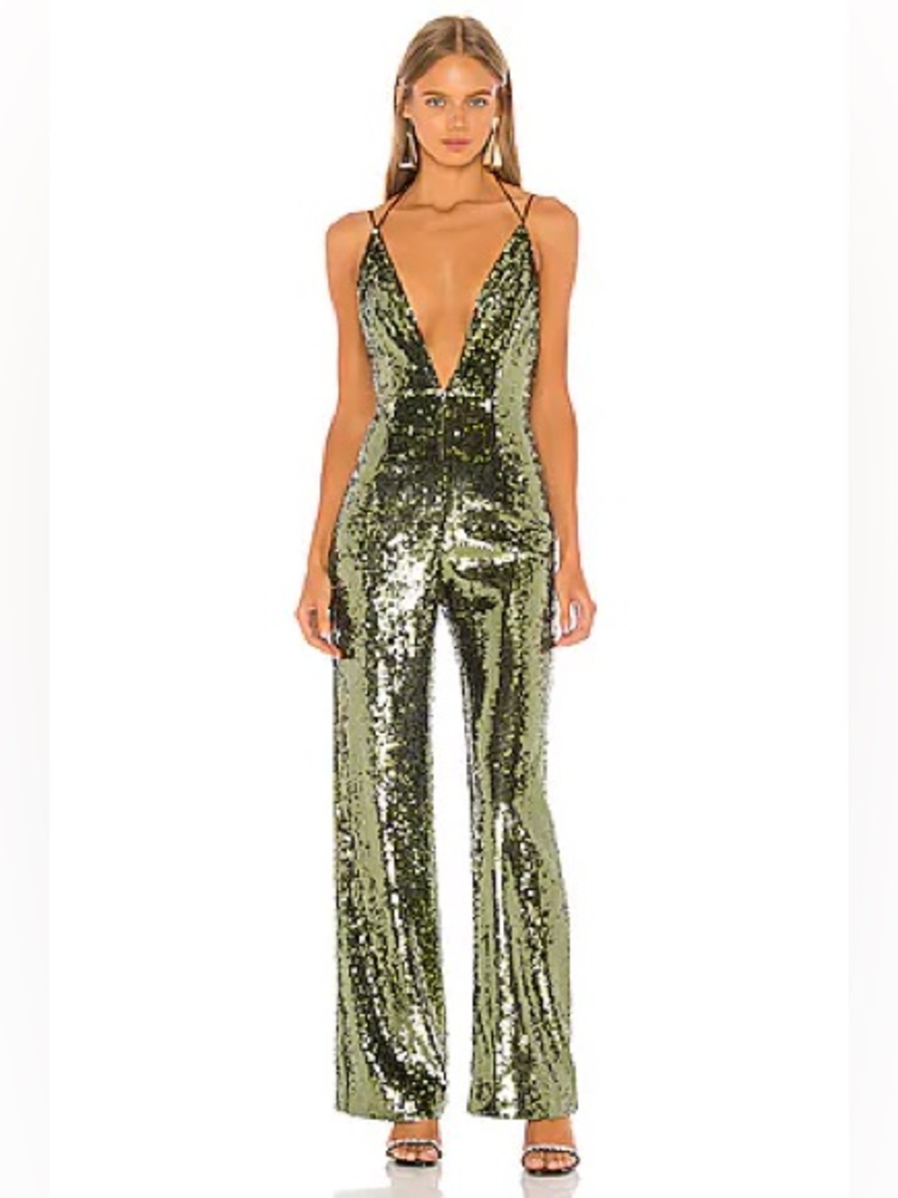 Camila Coelho 
Callie Jumpsuit in Olive Green